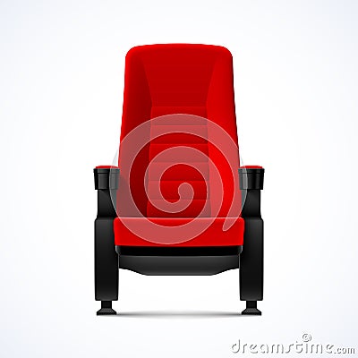 Cinema movie theater red comfortable chair Vector Illustration