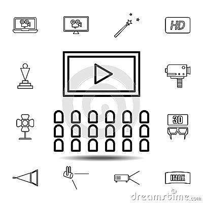 cinema, people icon. Simple thin line, outline vector element of Cinema icons set for UI and UX, website or mobile application Editorial Stock Photo