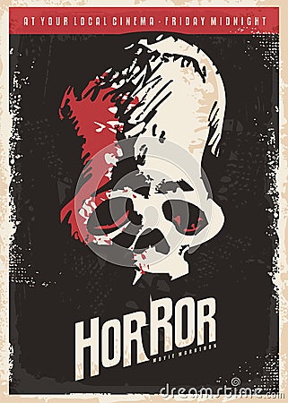 Cinema poster design for horror movies Vector Illustration