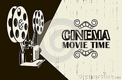 Film projector poster Vector Illustration