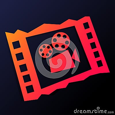 cinema red icon Stock Photo