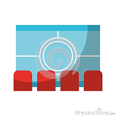 Cinema scene isolated icon Vector Illustration