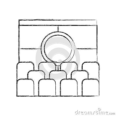 Cinema scene isolated icon Vector Illustration