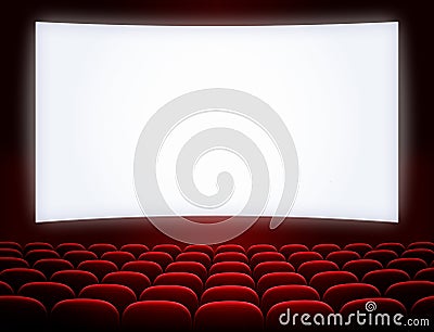 Cinema screen with seats Stock Photo