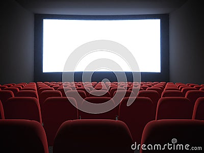 Cinema screen with seats Stock Photo