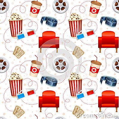 Cinema seamless texture Vector Illustration