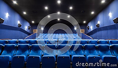 Cinema seats in the hall Stock Photo