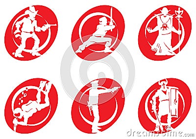 Cinema Silhouettes Icons_22 Vector Illustration