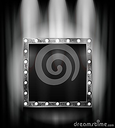 Cinema silver square frame Vector Illustration