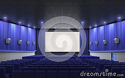 Cinema stage blue Stock Photo