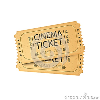 Cinema Ticket Card. Vector illustration. Cinema ticket template. Cartoon Illustration