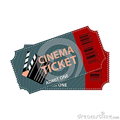 Cinema ticket isolated. Two movie coupon design Vector Illustration