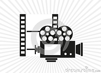 Cinema video camera background Vector Illustration