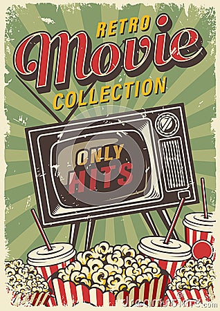 Cinema vintage poster Vector Illustration