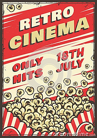 Cinema vintage poster Vector Illustration