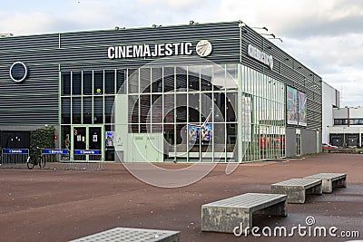 Cinemajestic contemporary facade of tower town Zutphen Editorial Stock Photo