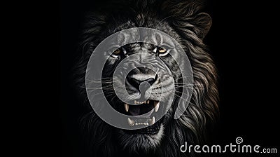 Cinematic 3d image realistic epic lion king made with generative AI Stock Photo