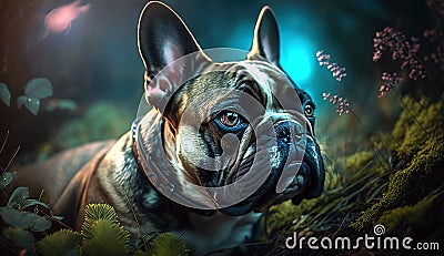 cinematic english bulldog portrait Stock Photo