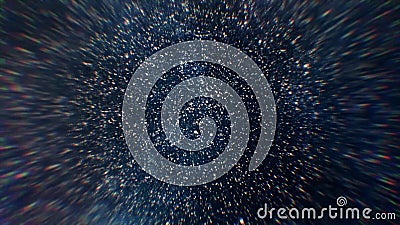 Cinematic flight into a deep space asteroid field. Highly realistic animation with volumetric light. Asteroid field in Stock Photo