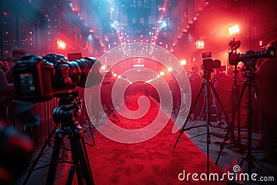 Cinematic Red Carpet Stock Photo