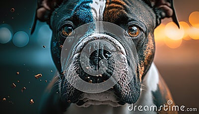 english bulldog face portrait Stock Photo