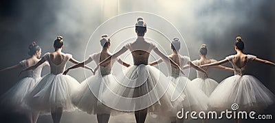 Cinematic shot of beautiful ballerinas Stock Photo