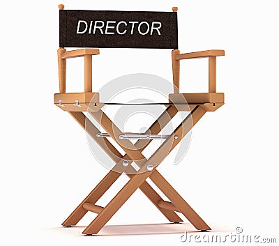 Cinematography: directors chair on white Stock Photo