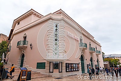 The Cines Albeniz is a movie theater located on Calle Alcazabilla in the Spanish city of Malaga Editorial Stock Photo