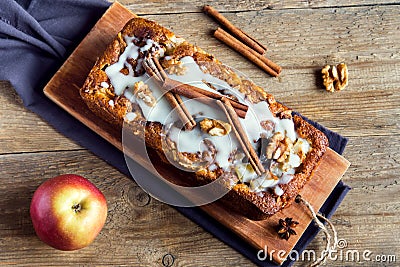 Cinnamon apple cake Stock Photo