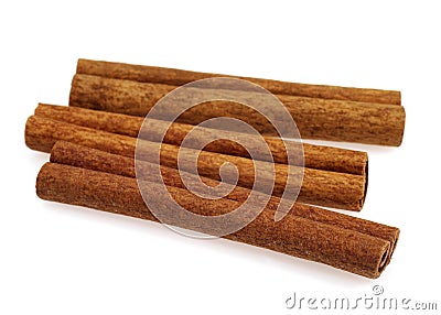 Cinnamon Bark, cinnamomum zeylanicum, Spice against White Background Stock Photo