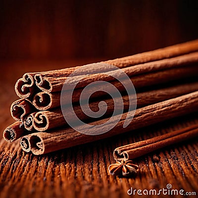 cinnamon, dried herbs seasoning for cooking ingredient Stock Photo