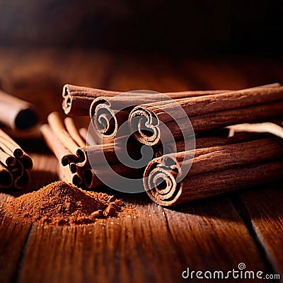 cinnamon, dried herbs seasoning for cooking ingredient Stock Photo