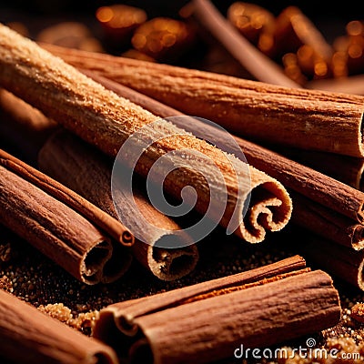 cinnamon, dried herbs seasoning for cooking ingredient Stock Photo