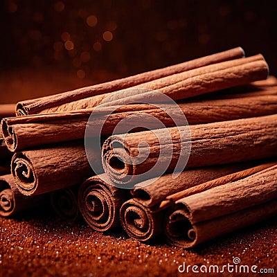 cinnamon, dried herbs seasoning for cooking ingredient Stock Photo