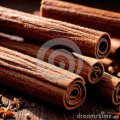 cinnamon, dried herbs seasoning for cooking ingredient Stock Photo