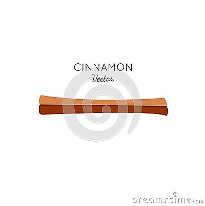 Cinnamon flat style icon. Vector illustration in cartoon style Vector Illustration