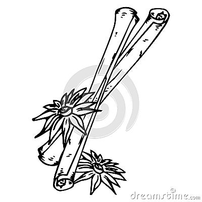 Cinnamon icon. Vector illustration of cinnamon sticks. Vector Illustration