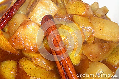 Cinnamon Pear Compote Stock Photo