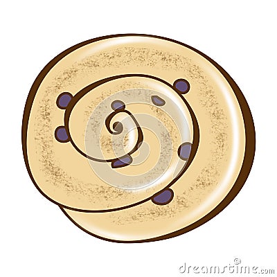 Cinnamon Raisin Sticky Bun Graphic Stock Photo