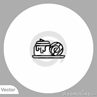 Cinnamon roll vector icon sign symbol Vector Illustration