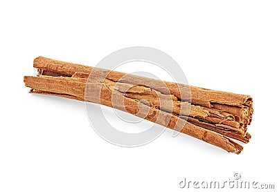 Cinnamon stick isolated on white background, closeup. Ceylon cinnamon Stock Photo