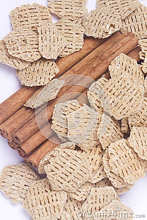 Cinnamon sticks and cereal Stock Photo