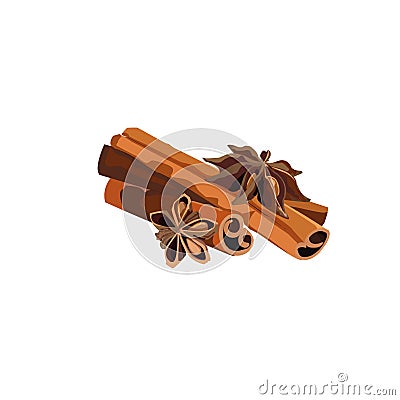 Cinnamon sticks Cartoon Illustration