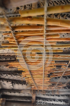 Cinnamon sticks drying. Madu ganga wetlands. Balapitiya. Sri Lanka Stock Photo