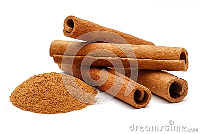 Cinnamon sticks and powder Stock Photo