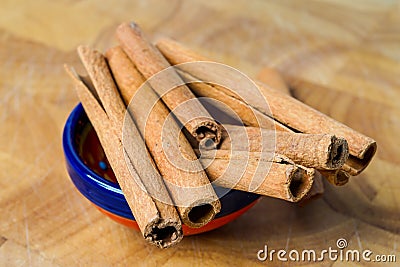 Cinnamon sticks, spice flavouring. Stock Photo