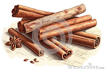 Cinnamon sticks and star anise Stock Photo