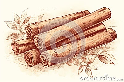 Cinnamon sticks on white background Stock Photo