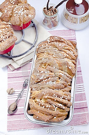 Cinnamon Sugar Pull-Apart Bread Stock Photo