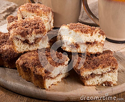 Cinnamon Swirl Crumb Cake Stock Photo